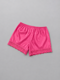 Pink Lace trim shorts
