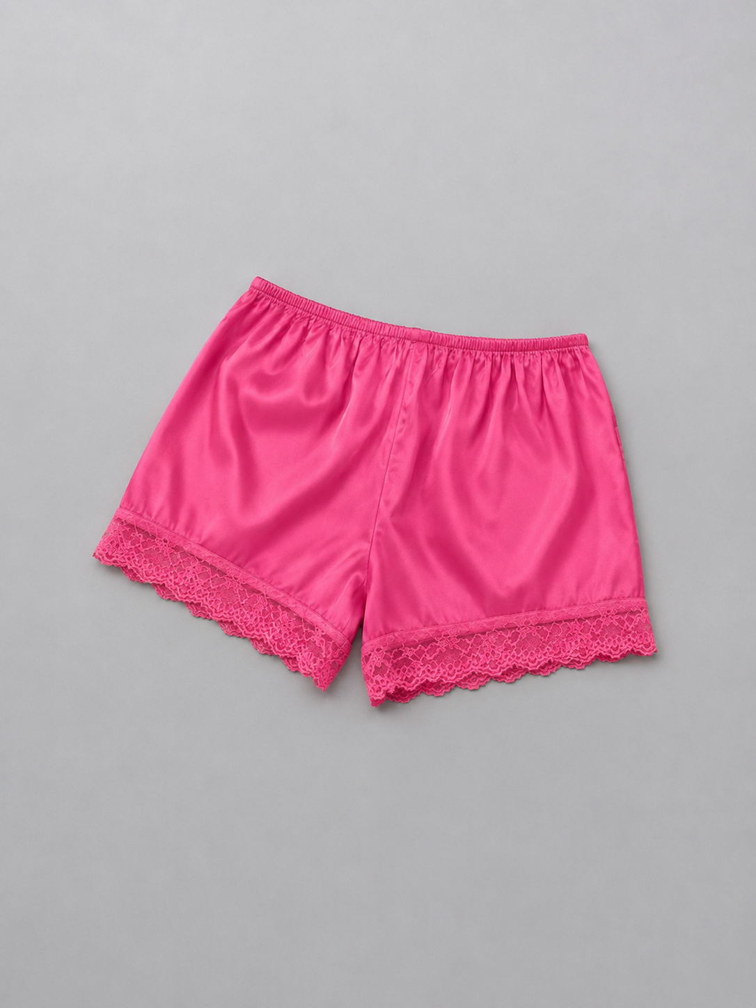 Pink Lace trim shorts