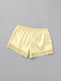 Yellow Lace trim shorts