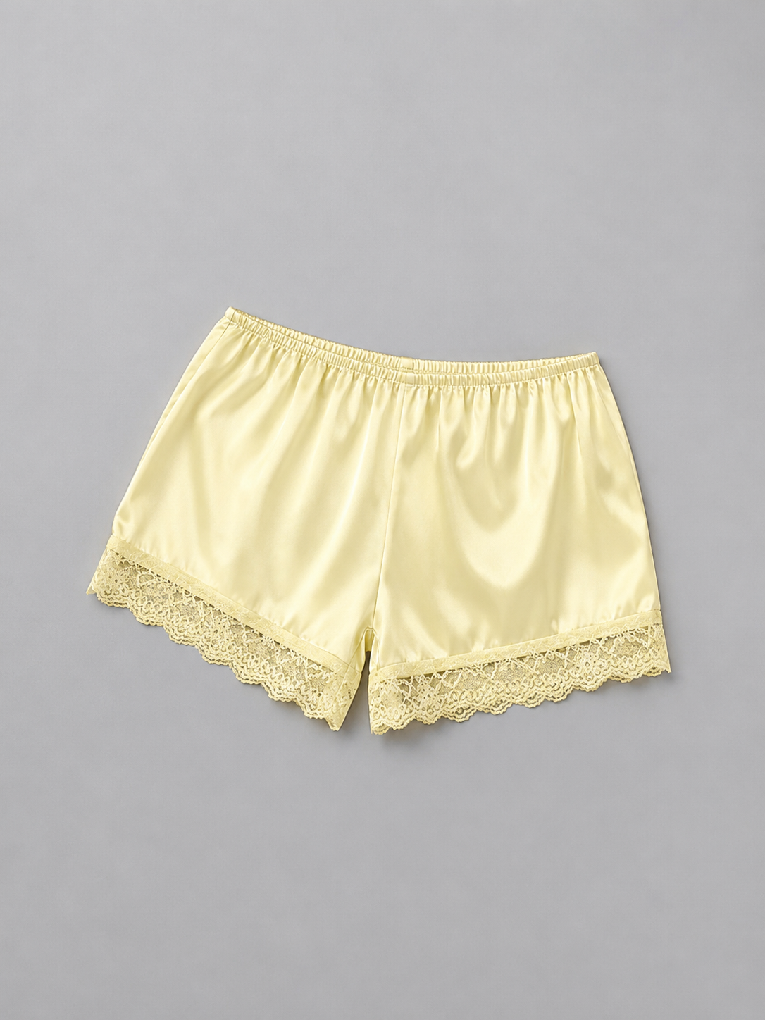 Yellow Lace trim shorts
