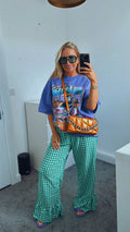 Green checked pants