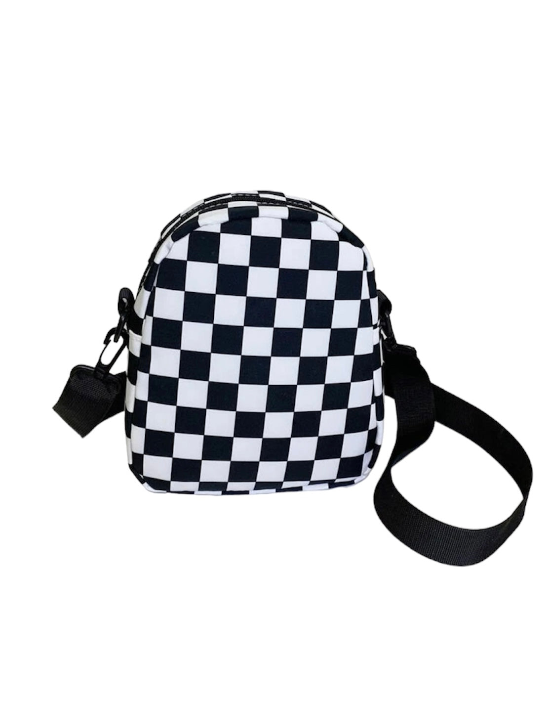 Black + White Checked Bag