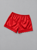 Red Lace trim shorts